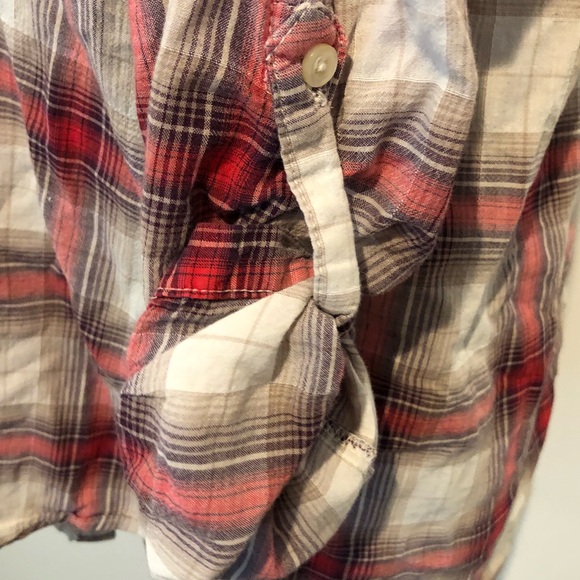 Old Navy button up plaid top - Picture 2 of 4